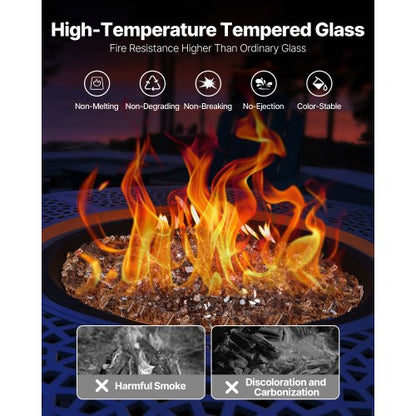 10 LBS Fire Glass 1/4-Inch Fire Glass Stones for Fire Pit Table Copper | EU