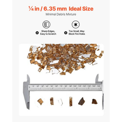 10 LBS Fire Glass 1/4-Inch Fire Glass Stones for Fire Pit Table Copper | EU