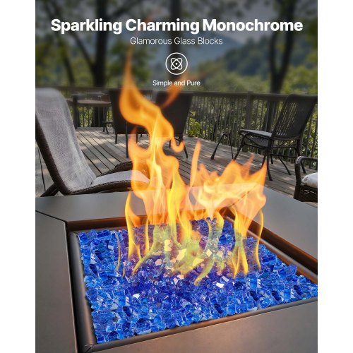14.5 kg fire glass 1.25 cm fire glass stones for fireplace, cobalt blue | EU