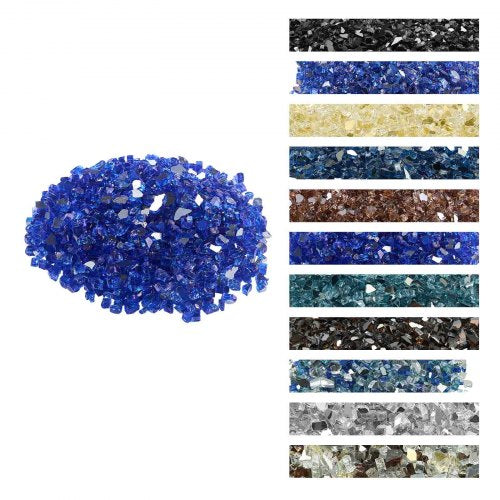 14.5 kg fire glass 1.25 cm fire glass stones for fireplace, cobalt blue | EU