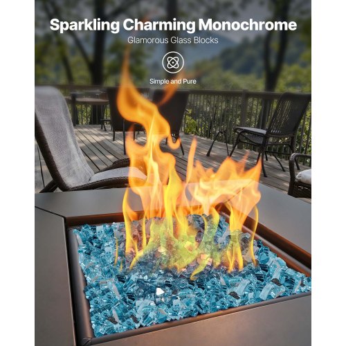 4.5 kg fire glass 1.25 cm fire glass stones for fireplace Aqua blue | EU