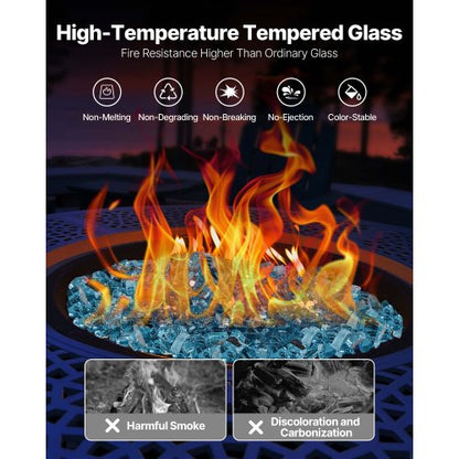 4.5 kg fire glass 1.25 cm fire glass stones for fireplace Aqua blue | EU