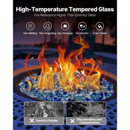4.5 kg fire glass 1.25 cm fire glass stones for fireplace, 3 colors | EU