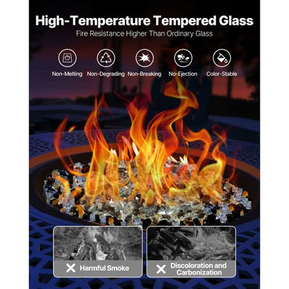 4.5 kg fire glass 1.25 cm fire stones for fireplace, copper, gold, clear | EU