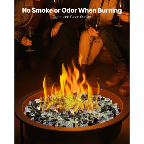 4.5 kg fire glass 1.25 cm fire stones for fireplace, copper, gold, clear | EU