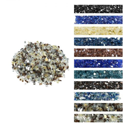 4.5 kg fire glass 1.25 cm fire stones for fireplace, copper, gold, clear | EU