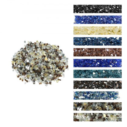 4.5 kg fire glass 1.25 cm fire stones for fireplace, copper, gold, clear | EU