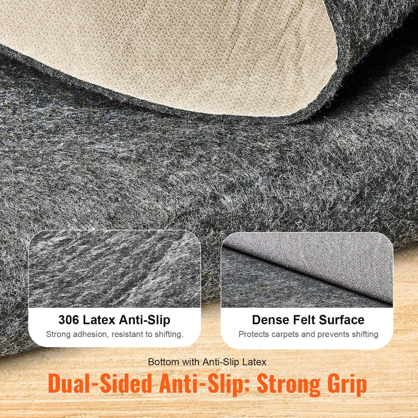 Non-slip carpet gripper 25 x 94.5 inch 0.24" carpet thick for floor