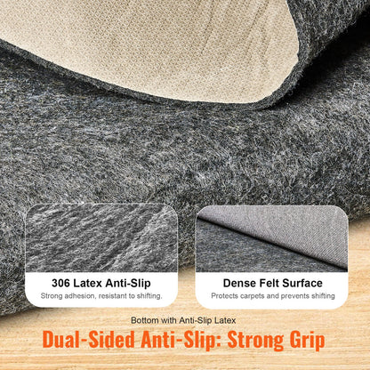 Non-slip carpet gripper 60.2 x 96 in carpet mat 0.24" thick for floors