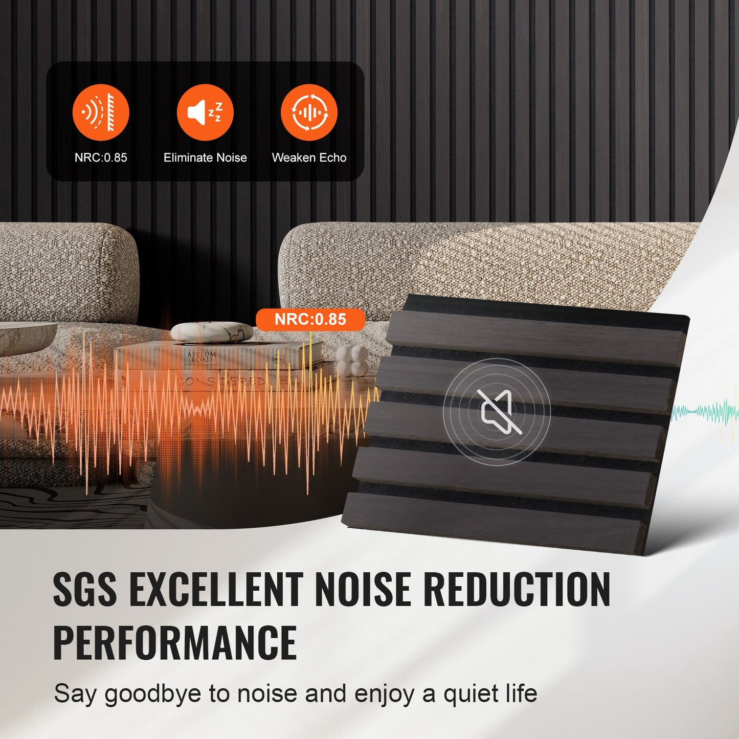 Trälameller akustikpaneler 7,9 x 94,5 tum för modern väggdekor svart ek