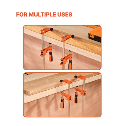 Träklämmor 2-pack 61 cm öppningsbar låsbar F-klämma gjutjärn