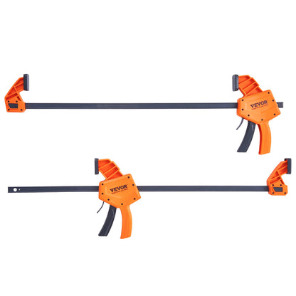 Stångklämmor för träbearbetning, 2-pack 24" enhandsklämma/spridare, snabbbytesklämma F med 300 lbs lastgräns, höghållfast plast och kolstål, träklämmor för träbearbetning av metall