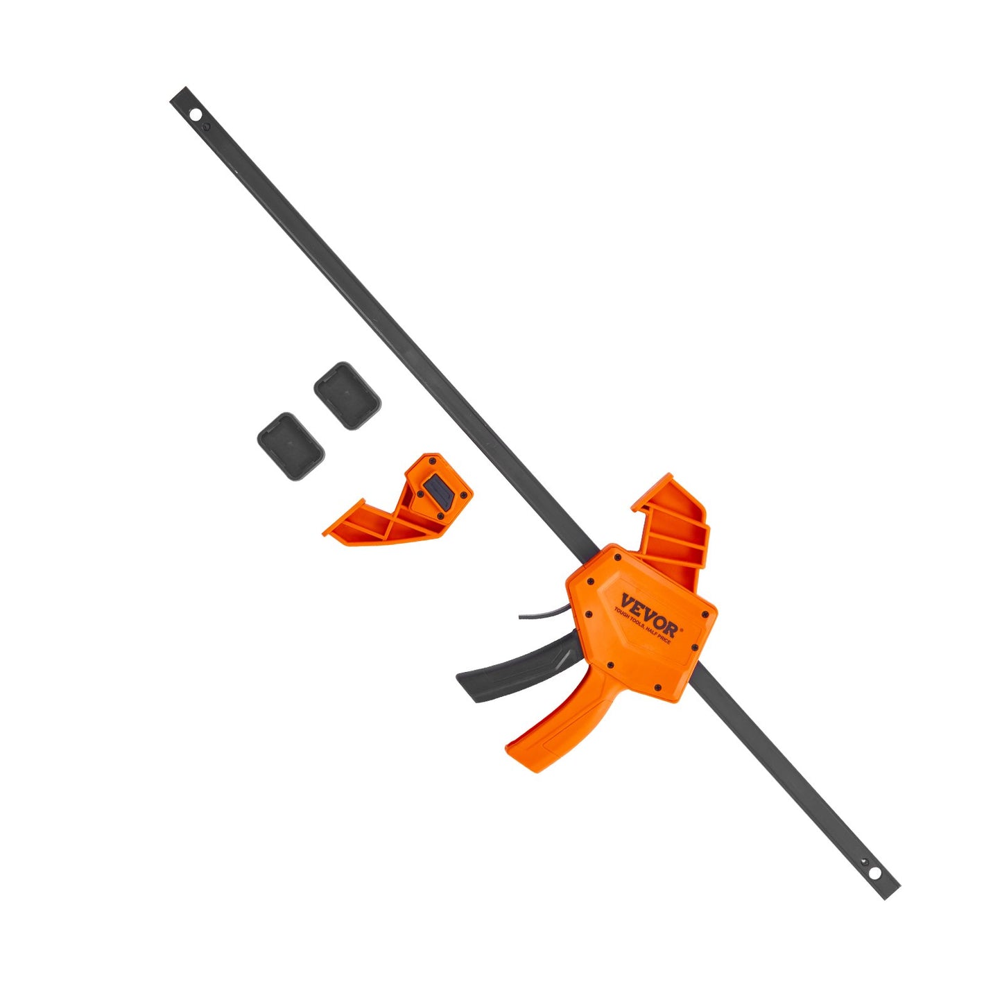 Stångklämmor för träbearbetning, 2-pack 24" enhandsklämma/spridare, snabbbytesklämma F med 300 lbs lastgräns, höghållfast plast och kolstål, träklämmor för träbearbetning av metall