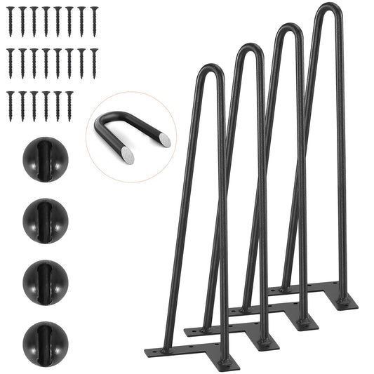 406,4 mm Haarnadel-Möbelbeine, DIY-Metallprojekte für Nachttische, Couchtische, Schreibtische, 226,8 kg Tragkraft mit Gummi-Bodenschonern, Hochleistungsmetall, stabile moderne Tischbeine, 4 Stück.