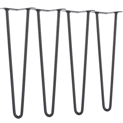 482.6MM Hairpin Furniture Legs, DIY Metal Projects for Nightstands, Coffee Tables, Desks, 226.8kg Load Capacity with Rubber Floor Protectors, Heavy Duty Metal, Sturdy Modern Table Legs, 4 Pcs.