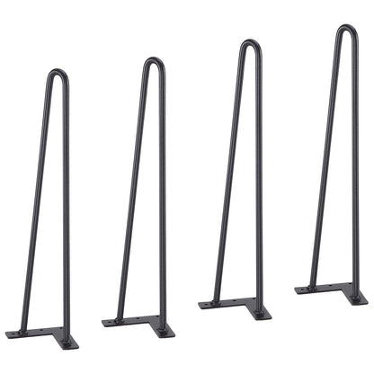 482.6MM Hairpin Furniture Legs, DIY Metal Projects for Nightstands, Coffee Tables, Desks, 226.8kg Load Capacity with Rubber Floor Protectors, Heavy Duty Metal, Sturdy Modern Table Legs, 4 Pcs.
