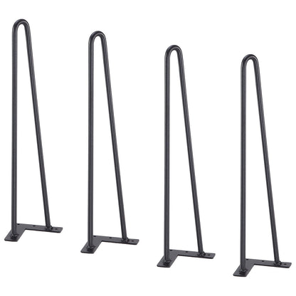482.6MM Hairpin Furniture Legs, DIY Metal Projects for Nightstands, Coffee Tables, Desks, 226.8kg Load Capacity with Rubber Floor Protectors, Heavy Duty Metal, Sturdy Modern Table Legs, 4 Pcs.