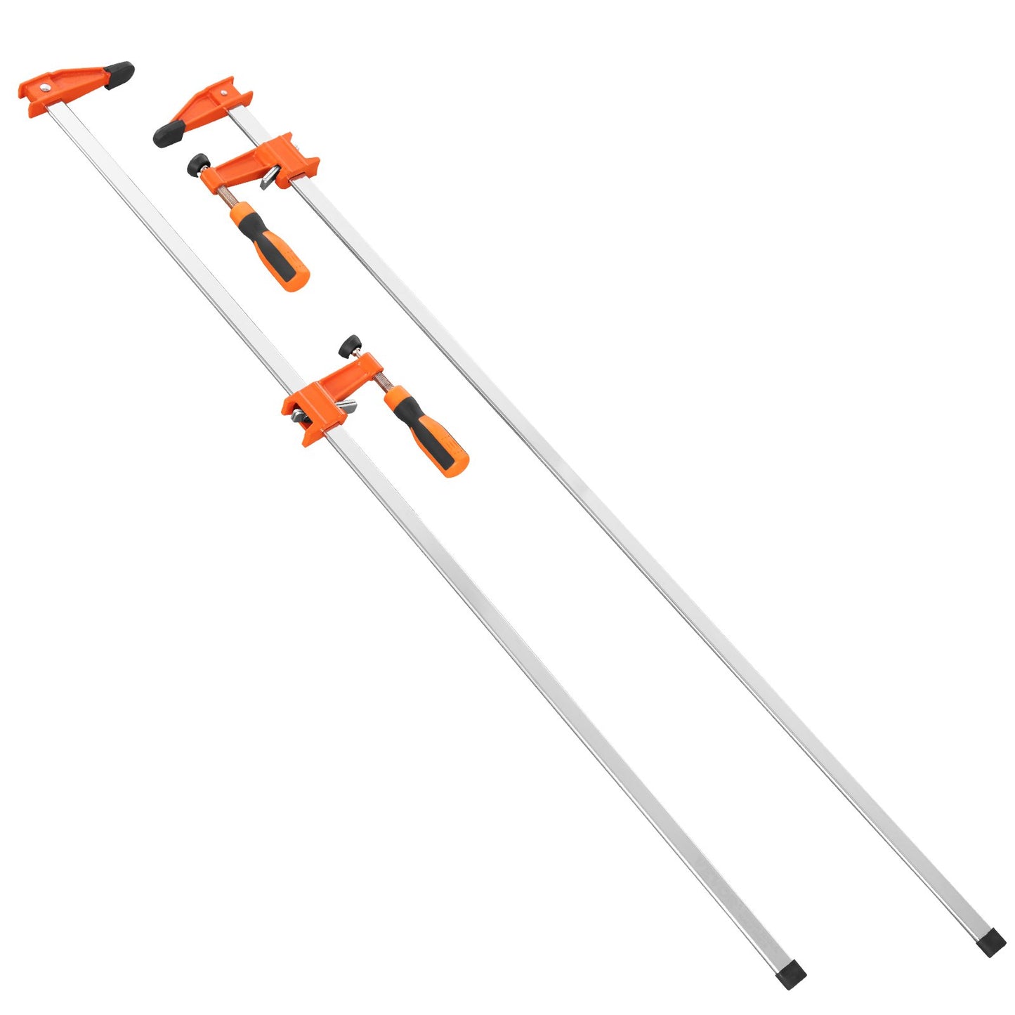 Stångklämmor för träbearbetning, 2-pack 36" klämma/spridare, snabbbytesklämma F-klämma med 600 lbs belastningsgräns, 2,5" halsdjup, gjutjärn och kolstål, träklämmor för träbearbetning av metallbearbetning