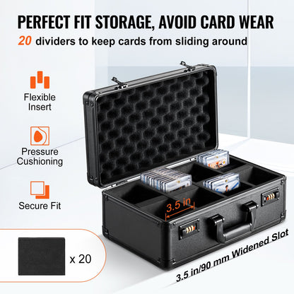 120 PSA Graded Card Storage Box 4 Compartments Sports Card Holder Case Coded Lock