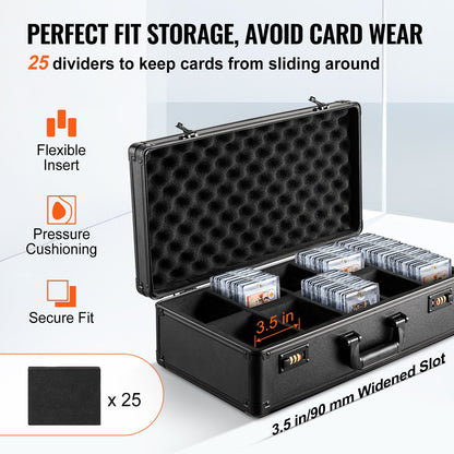162 PSA Graded Card Storage Box 5 Compartments Sports Card Holder Case Coded Lock
