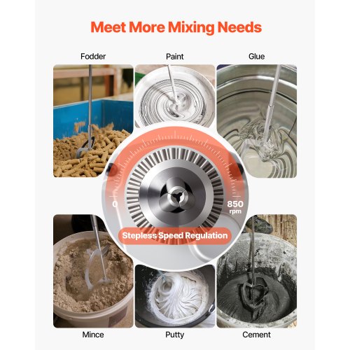 Borrmixer 1100W 0-850 RPM Sladdansluten elektrisk borrmixerset Blandningsborrar |  EU