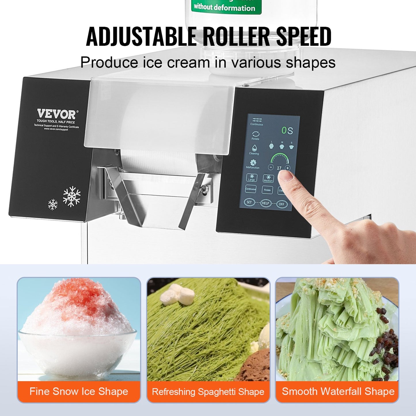 Commercial Snowflake Ice Cream Machine 507LBS/24H Stainless Steel For Ice Cream