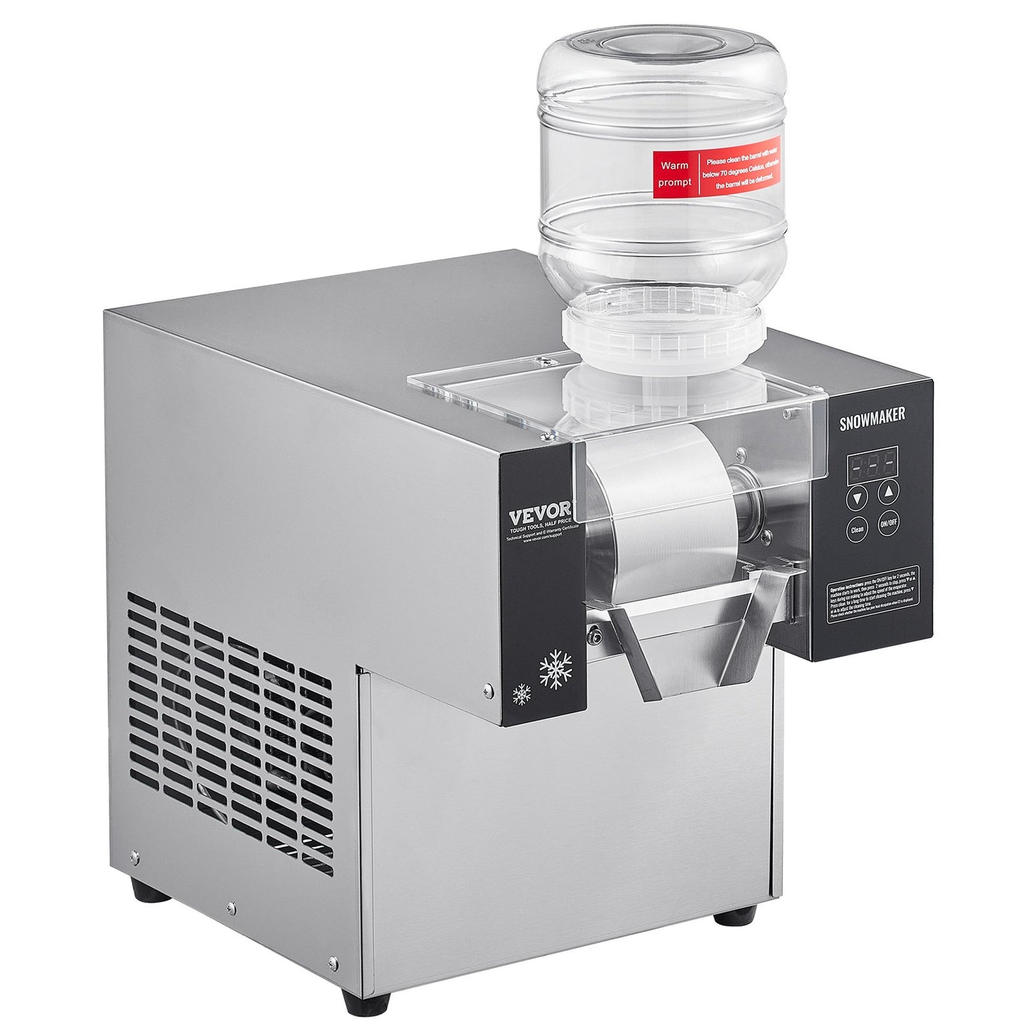 Commercial Snowflake Ice Cream Machine 176LBS/24H Stainless Steel For Ice Cream