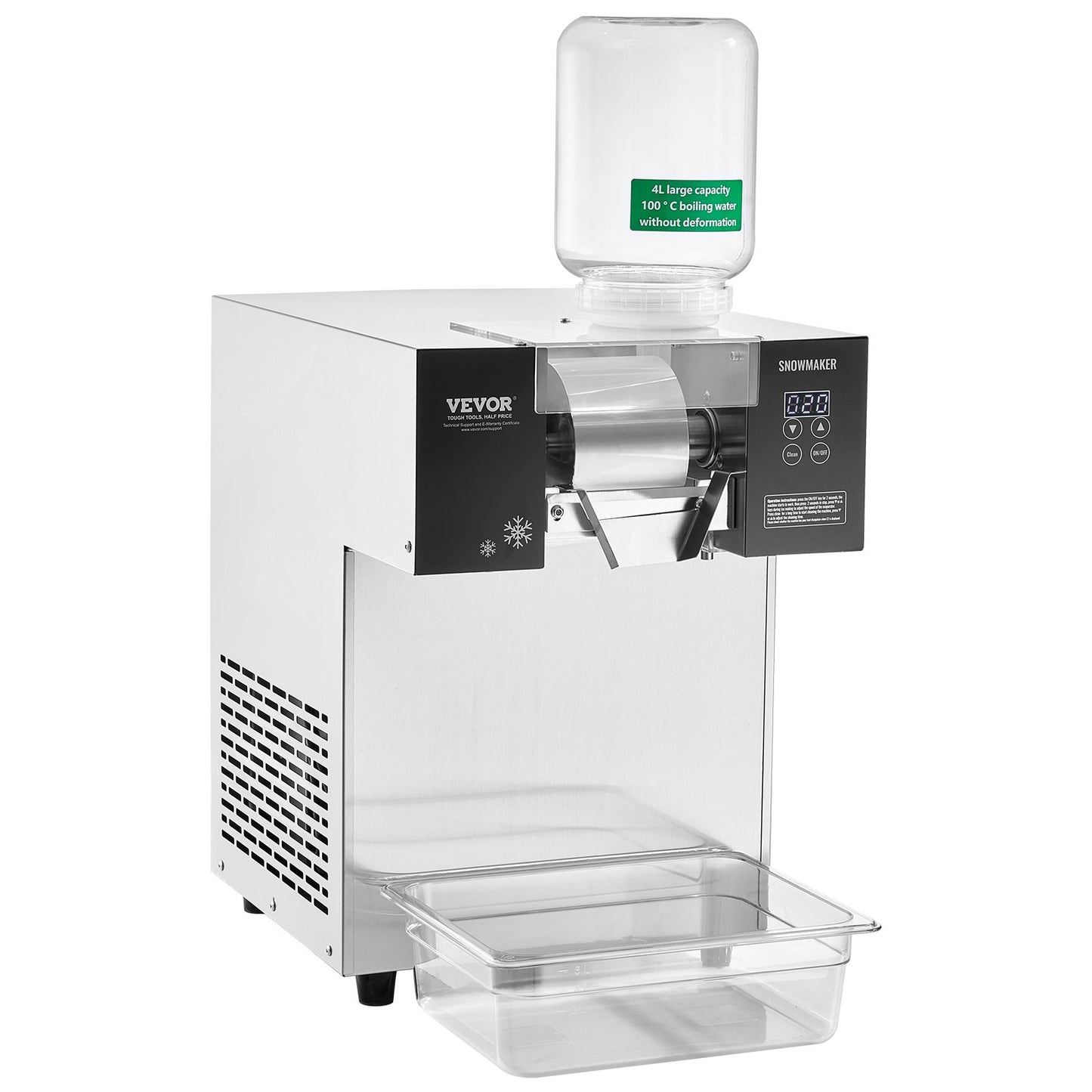 Commercial Snowflake Ice Cream Machine 397LBS/24H Stainless Steel For Ice Cream