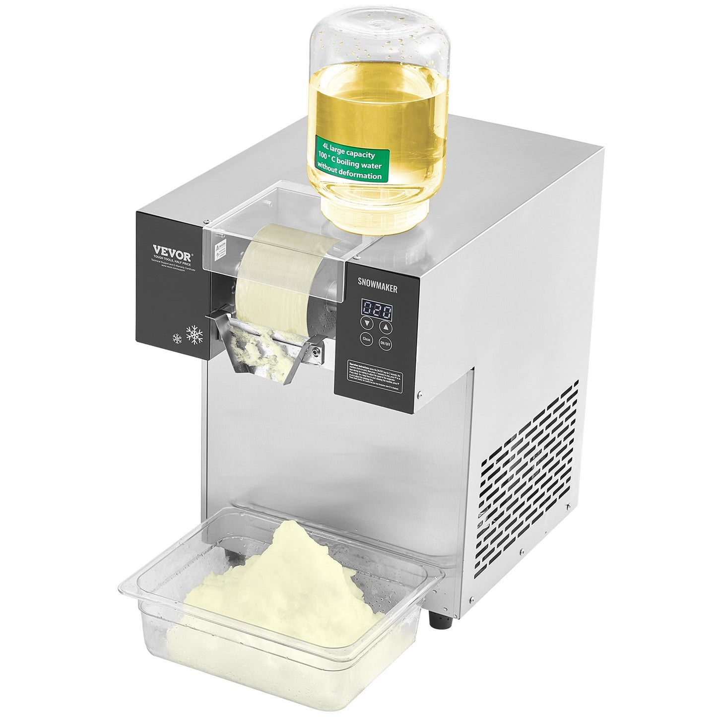 Commercial Snowflake Ice Cream Machine 397LBS/24H Stainless Steel For Ice Cream