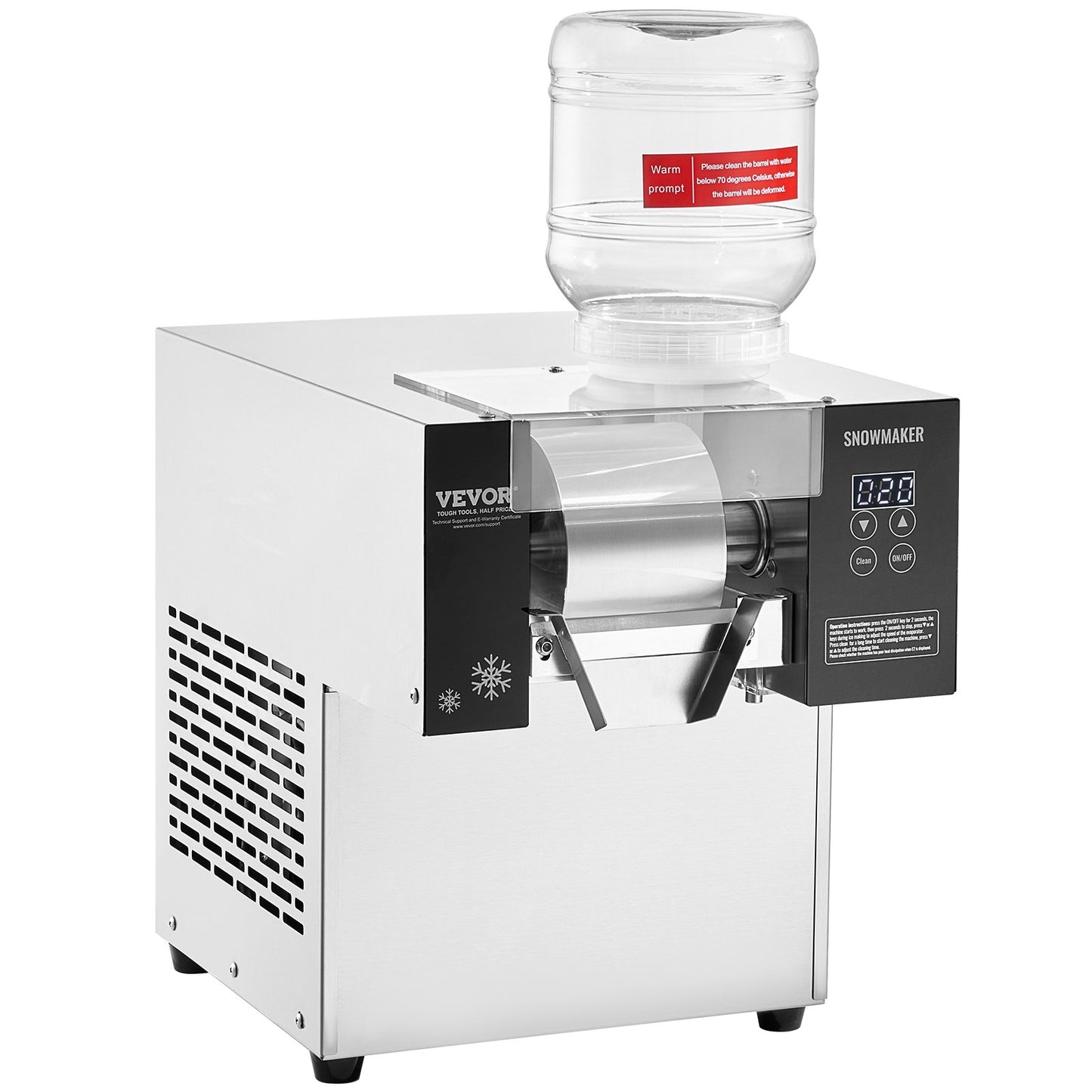 Commercial Snowflake Ice Machine 375LBS/24H Stainless Steel For Ice Cream