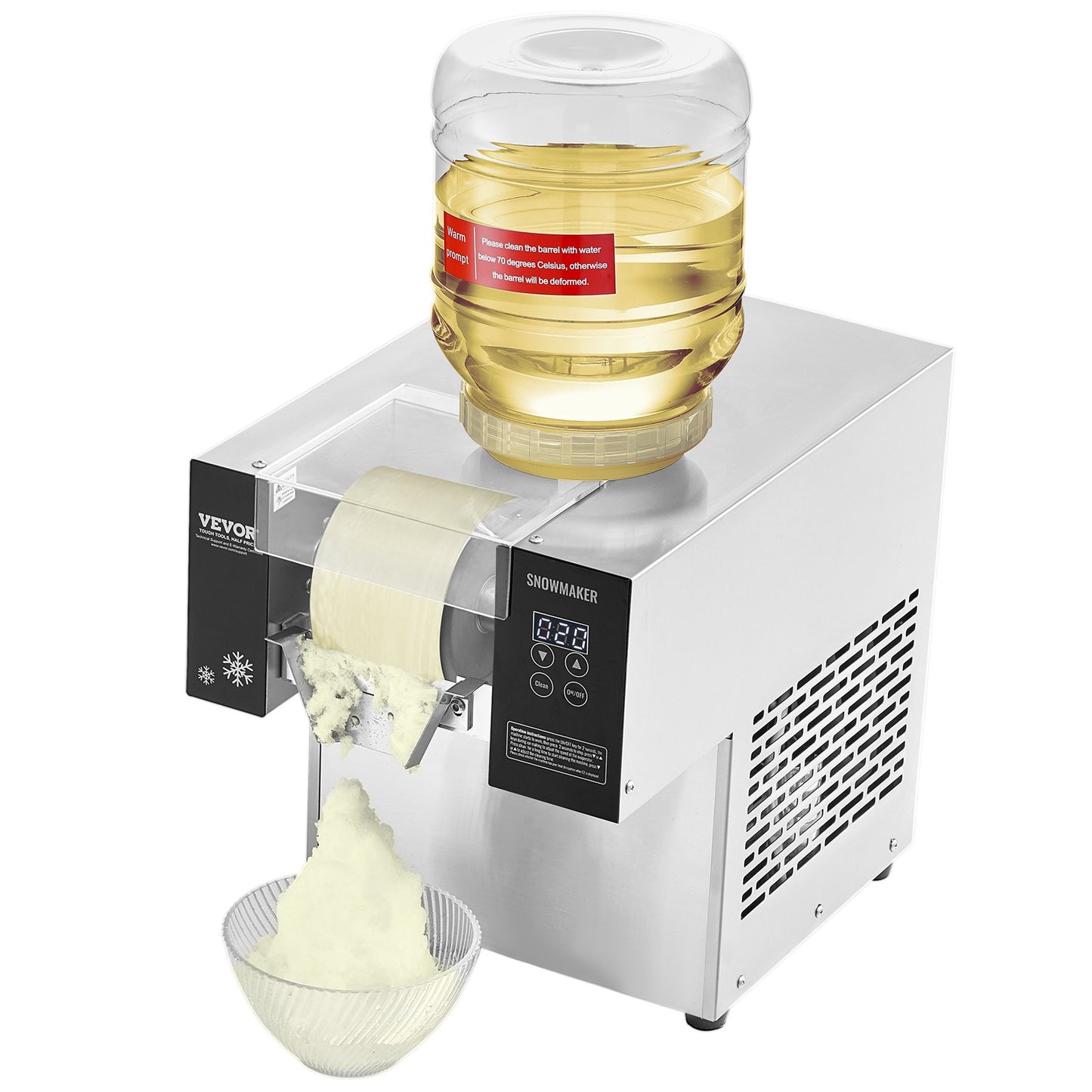 Commercial Snowflake Ice Machine 375LBS/24H Stainless Steel For Ice Cream