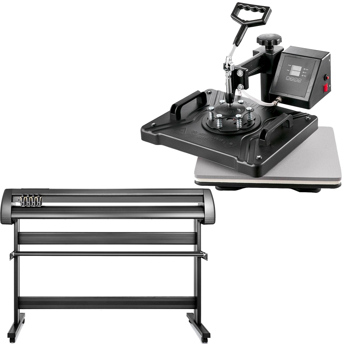 5 In1 Heat Press 12"x15" Vinyl Cutter Plotter 53" Graphics Printer Craft Cutter