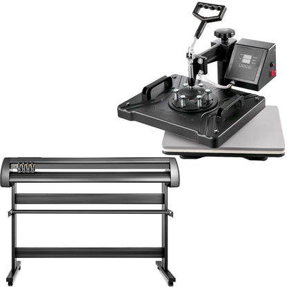 5 In1 Heat Press 12"x15" Vinyl Cutter Plotter 53" Graphics Printer Craft Cutter