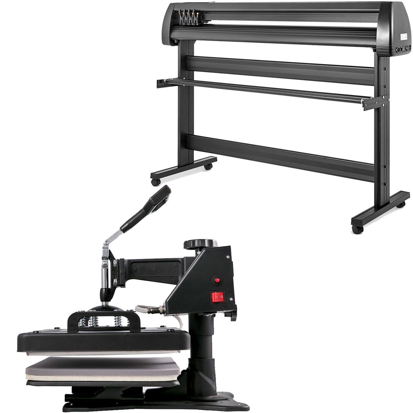 5 In1 Heat Press 12"x15" Vinyl Cutter Plotter 53" Graphics Printer Craft Cutter