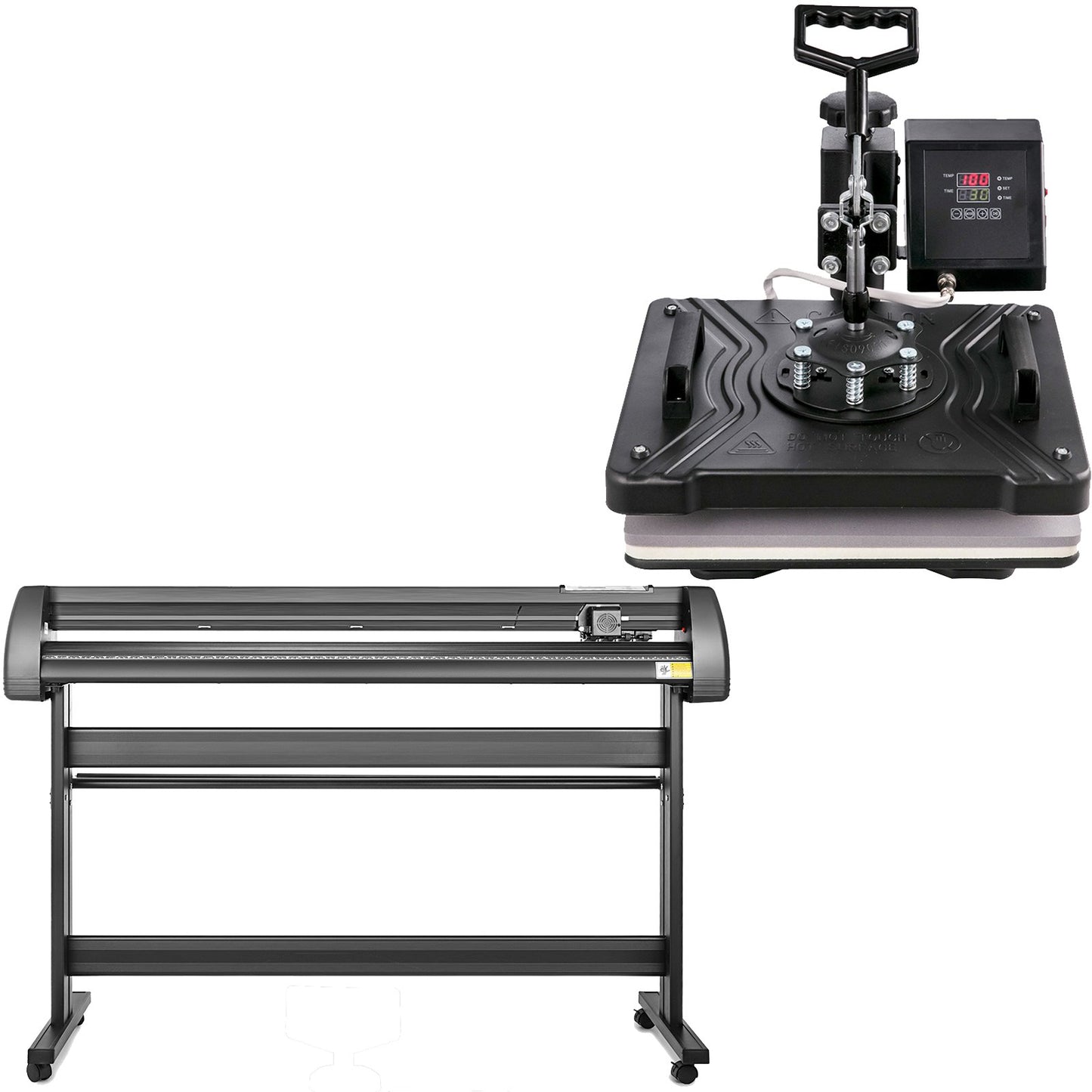 5 In1 Heat Press 12"x15" Vinyl Cutter Plotter 53" Graphics Printer Craft Cutter