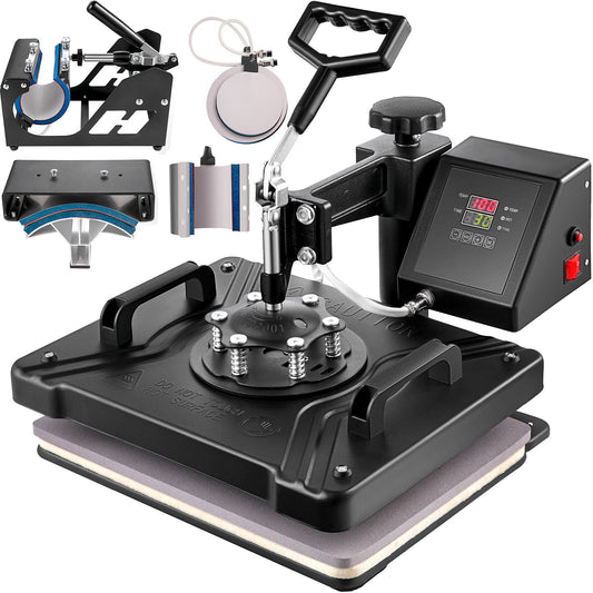 Wärmepresse 6-in-1-Wärmepresse 38 x 30 cm T-Shirt-Presse Tassendruckmaschine Multifunktionale Wärmeübertragungsmaschine für T-Shirt-Becher-Hutplatten-Sublimationsdruck