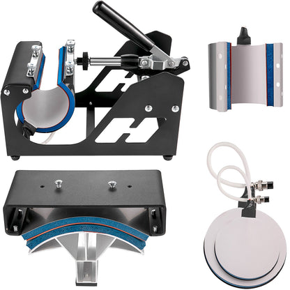 Wärmepresse 6-in-1-Wärmepresse 38 x 30 cm T-Shirt-Presse Tassendruckmaschine Multifunktionale Wärmeübertragungsmaschine für T-Shirt-Becher-Hutplatten-Sublimationsdruck