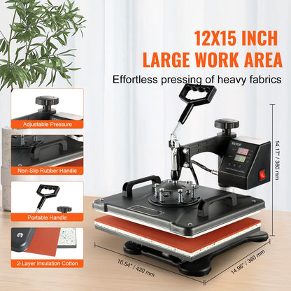 Wärmepresse, 8-in-1-Wärmepresse, 38 x 30 cm, T-Shirt-Presse, Tassendruckmaschine, multifunktionale Wärmeübertragungsmaschine für T-Shirt, Tassen, Hüte, Platten, Sublimationsdruck
