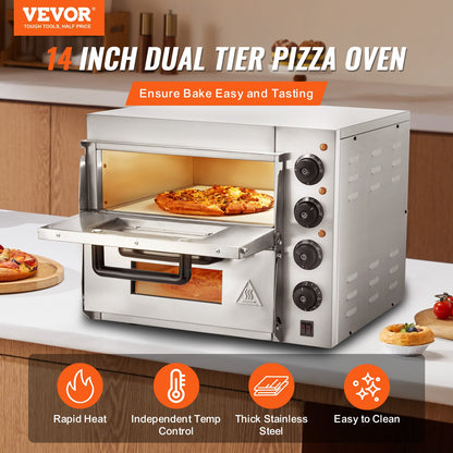 Commercial Pizza Oven Electric Pizza Oven for 14" Pizza Indoor