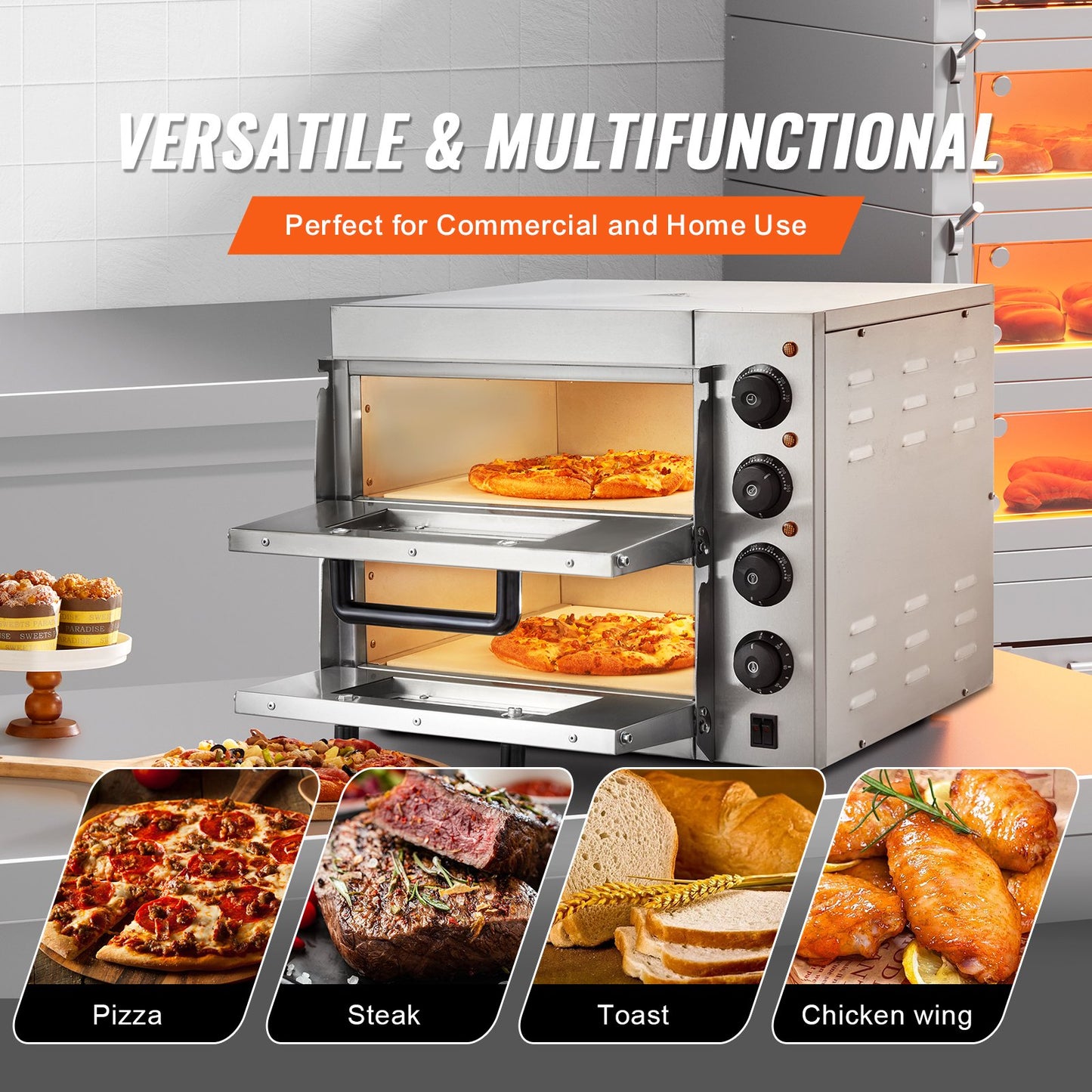 Commercial Pizza Oven Electric Pizza Oven for 14" Pizza Indoor