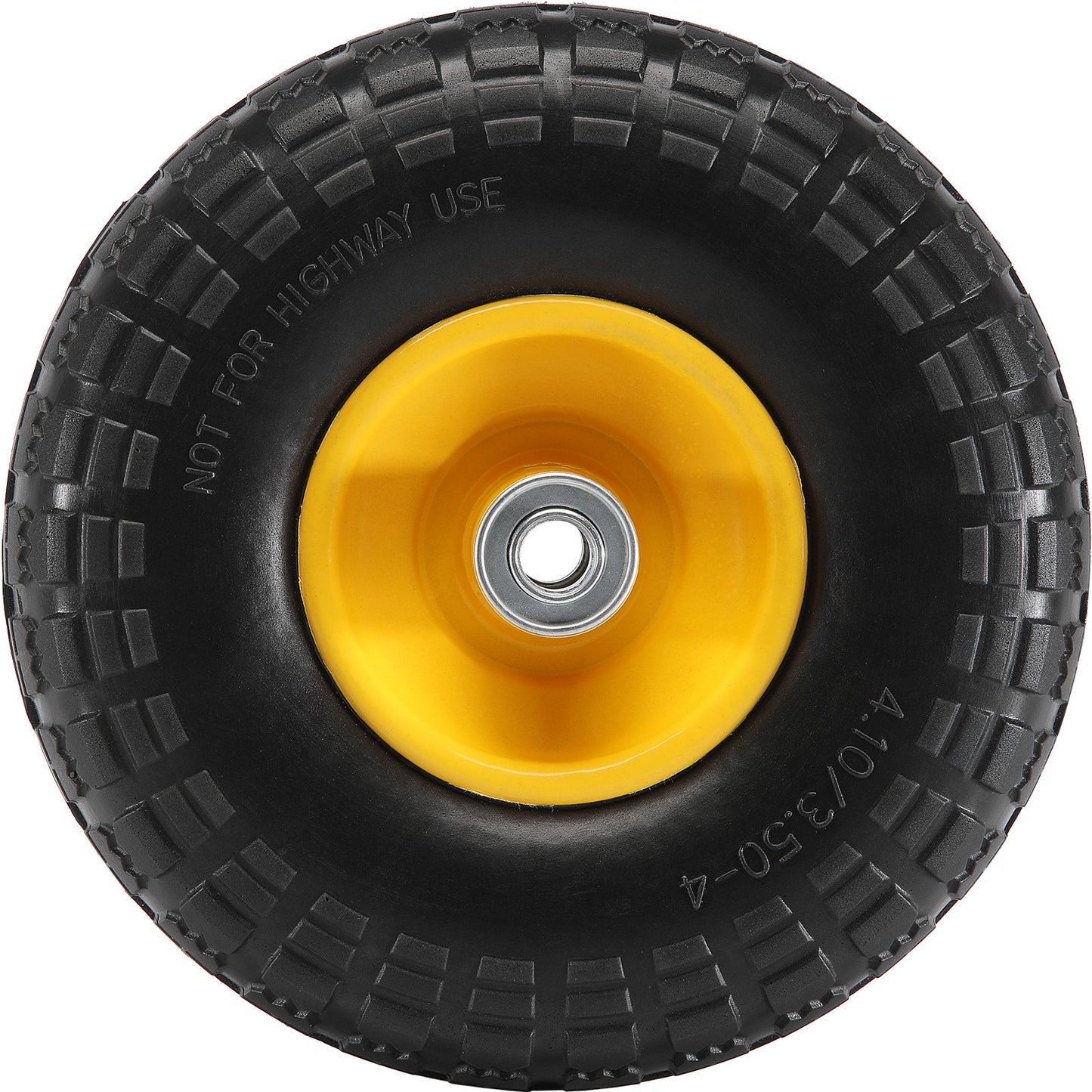 Solid PU Run Flat Tire Wheel Flat Free Tubeless Tire 10" 2-pack 400 lbs