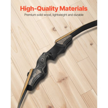 60 Inch Takedown Recurve Bow Wooden Bow Arrows Kit Hunting Practice 13.6kg