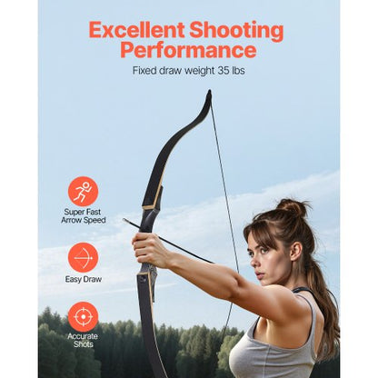 60 Inch Takedown Recurve Bow Wooden Bow Arrows Kit Hunting Practice 14.5kg
