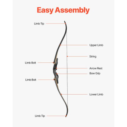 60 Inch Takedown Recurve Bow Wooden Bow Arrows Kit Hunting Practice 14.5kg