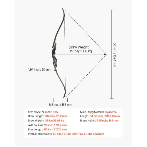 60 Inch Takedown Recurve Bow Wooden Bow Arrows Kit Hunting Practice 14.5kg