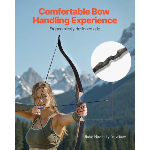 60 Inch Takedown Recurve Bow Wooden Bow Arrows Kit Hunting Practice 18kg