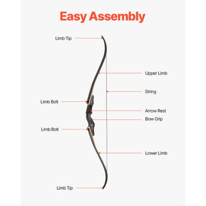 60 Inch Takedown Recurve Bow Wooden Bow Arrows Kit Hunting Practice 50 lbs