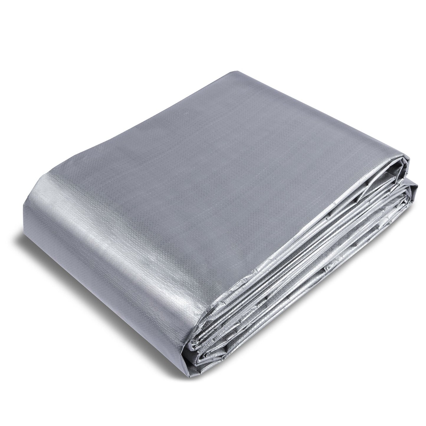 Tarp Vattentät 16x20 ft, plast Poly Tarp Cover 10 Mil, Multi Purpose Tear UV och temperaturbeständig utomhuspresenning med hög hållbarhet förstärkta genomföringar (silver/brun)