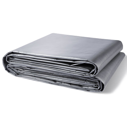 Tarp Vattentät 20x30 ft, plast Poly Tarp Cover 10 Mil, Multi Purpose Tear UV och temperaturbeständig utomhuspresenning med hög hållbarhet förstärkta genomföringar (silver/brun)