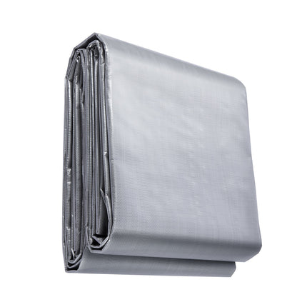 Tarp Vattentät 20x30 ft, plast Poly Tarp Cover 10 Mil, Multi Purpose Tear UV och temperaturbeständig utomhuspresenning med hög hållbarhet förstärkta genomföringar (silver/brun)